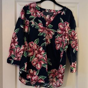 Van Heusen Navy Floral Blouse